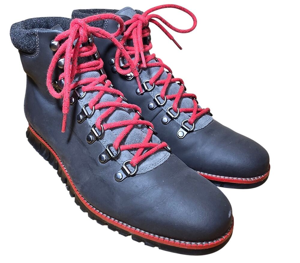 Cole Haan Zerogrand Hiker Boots C29486 Magnet Leather Men's Size 8 Womens 9.5